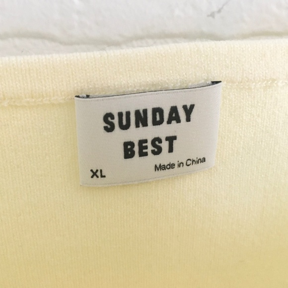 Aritzia Sunday Best Reese Sweater Knit bra top Crop Pastel Butter Yellow XL - Picture 8 of 9